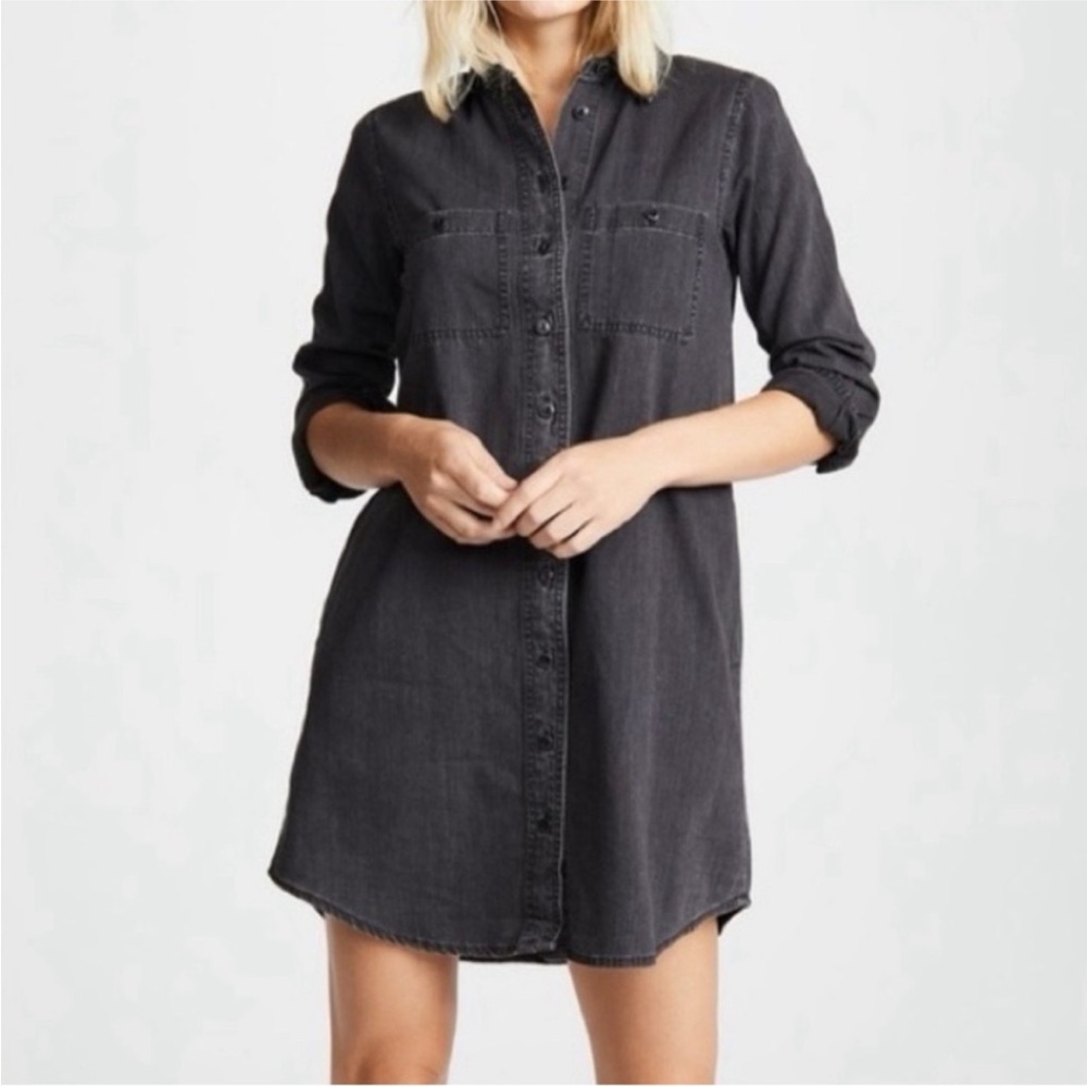 Madewell Charcoal Long Sleeve Denim Dress